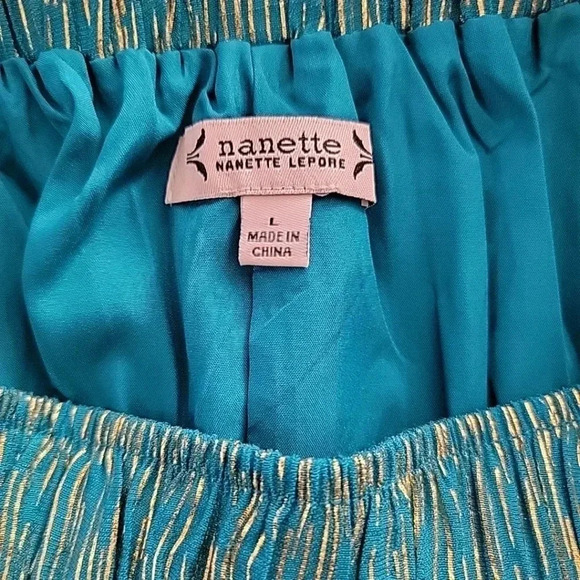 Nanette LeporeWomen's Blue Handkerchief Skirt Size Large Asymmetrical Hem - Picture 5 of 5